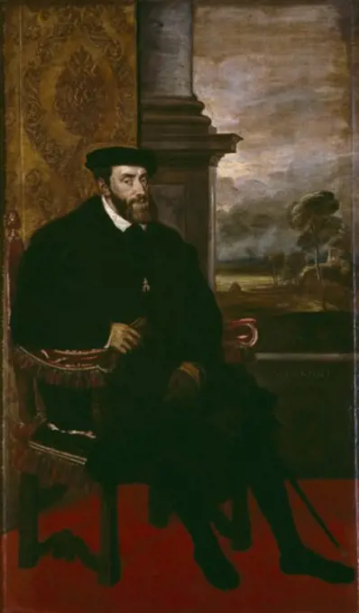 Charles V 1548 Titian (ca.1485-1576 Italian)  Oil on canvas Alte Pinakothek, Munich, Germany