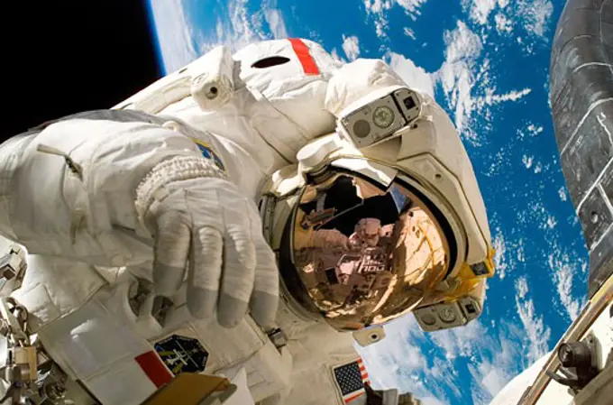 Astronaut taking a spacewalk