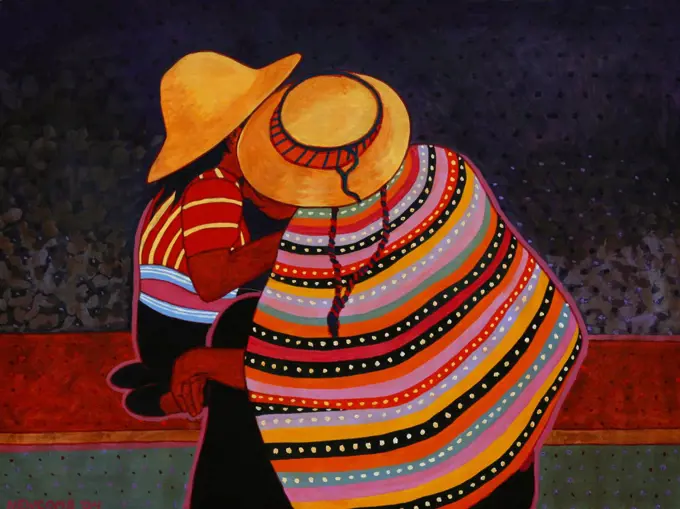 The Girls of Guatemala II  John Newcomb, Acrylic, 2004