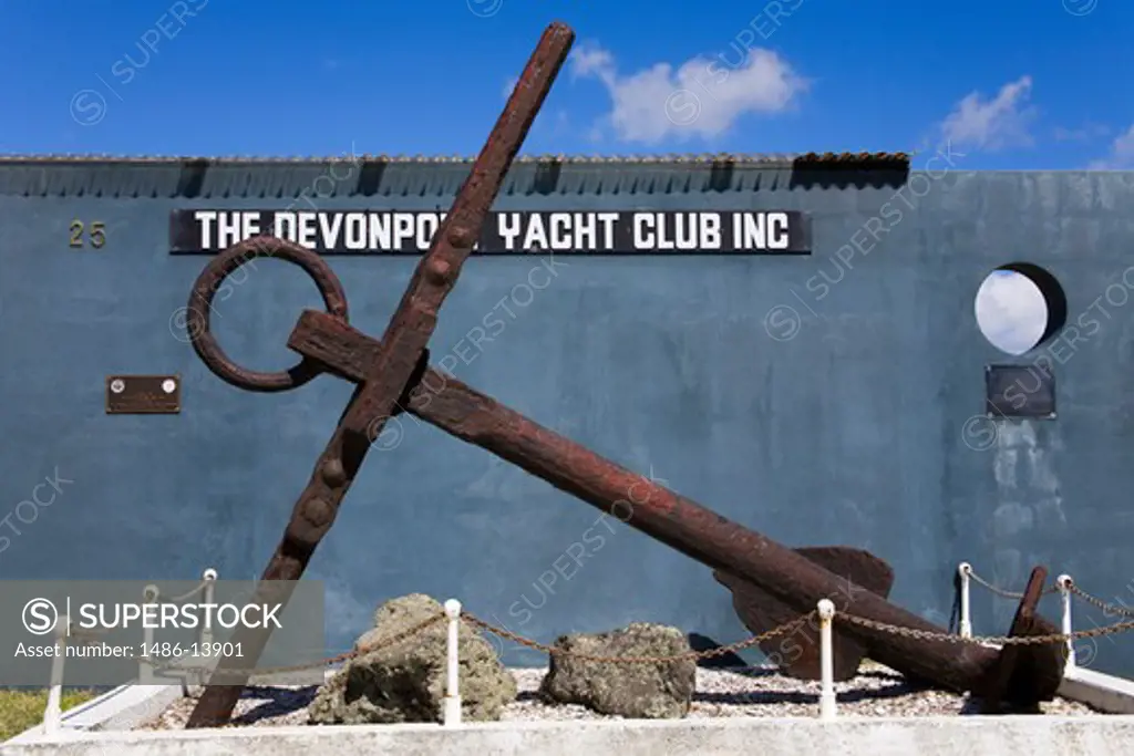 Rusty anchor at Devonport Yacht Club, Devonport, Auckland, North Island, New Zealand