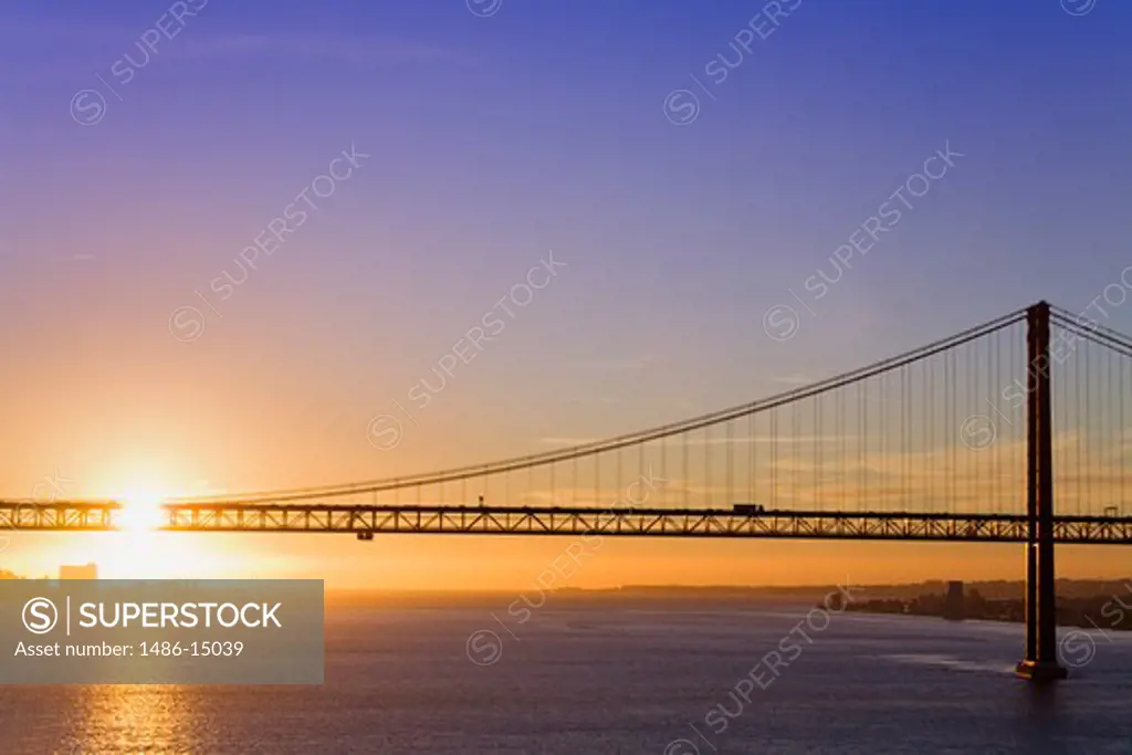 25th of April Bridge over the Tagus (Tejo) River, Lisbon, Portugal, Europe