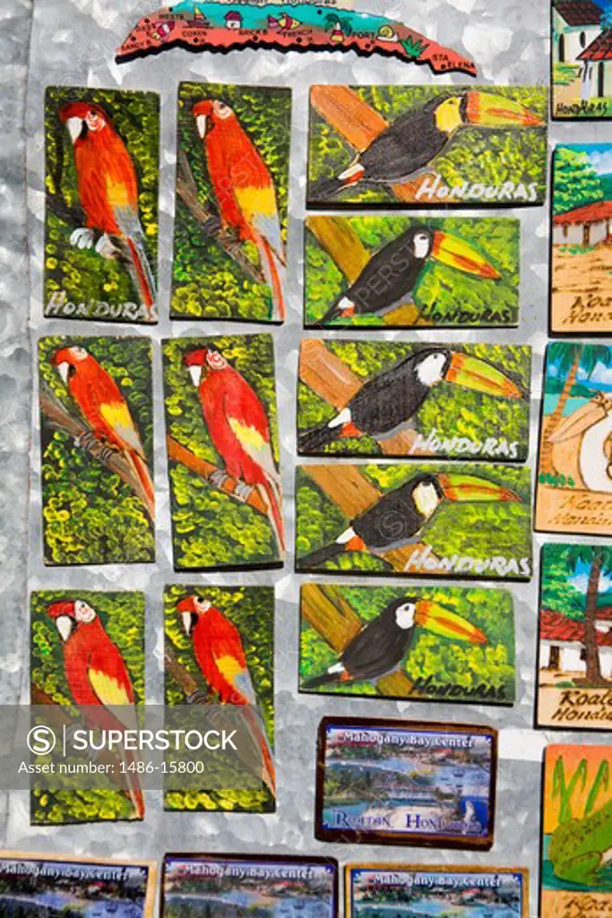 Souvenirs for sale in the Mahogany Bay Cruise Center, Roatan Island, Honduras