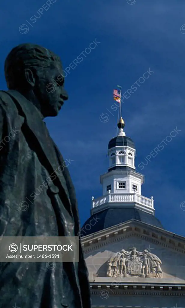 USA, Maryland, Annapolis, Thurgood Marshall Statue at State House