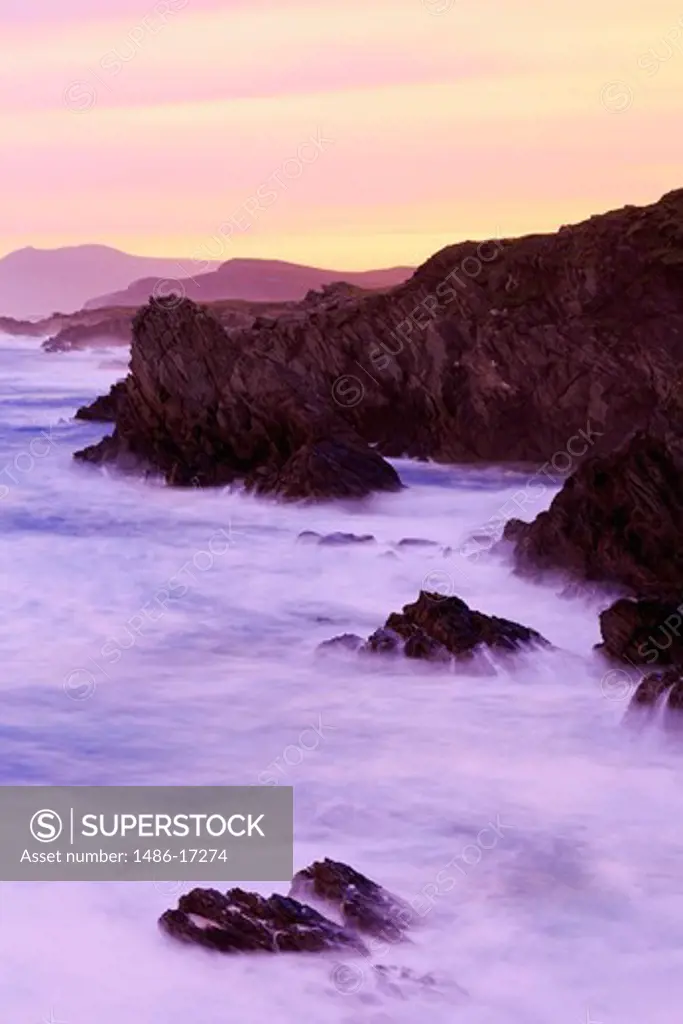 Ireland, Connaught, County Mayo, Achill island, Coastline on Atlantic Drive