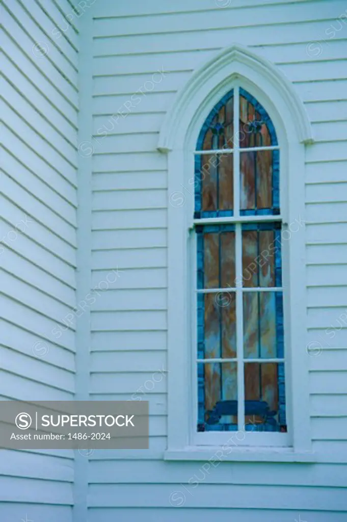 Close-up of the window of a church, Zion Federated Church, Madison County Historic Museum, Winterset, Iowa, USA