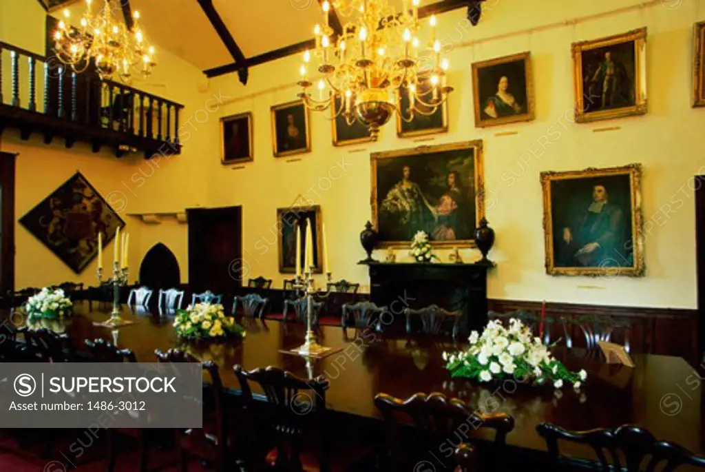 Dining table at Malahide Castle, Malahide, Ireland