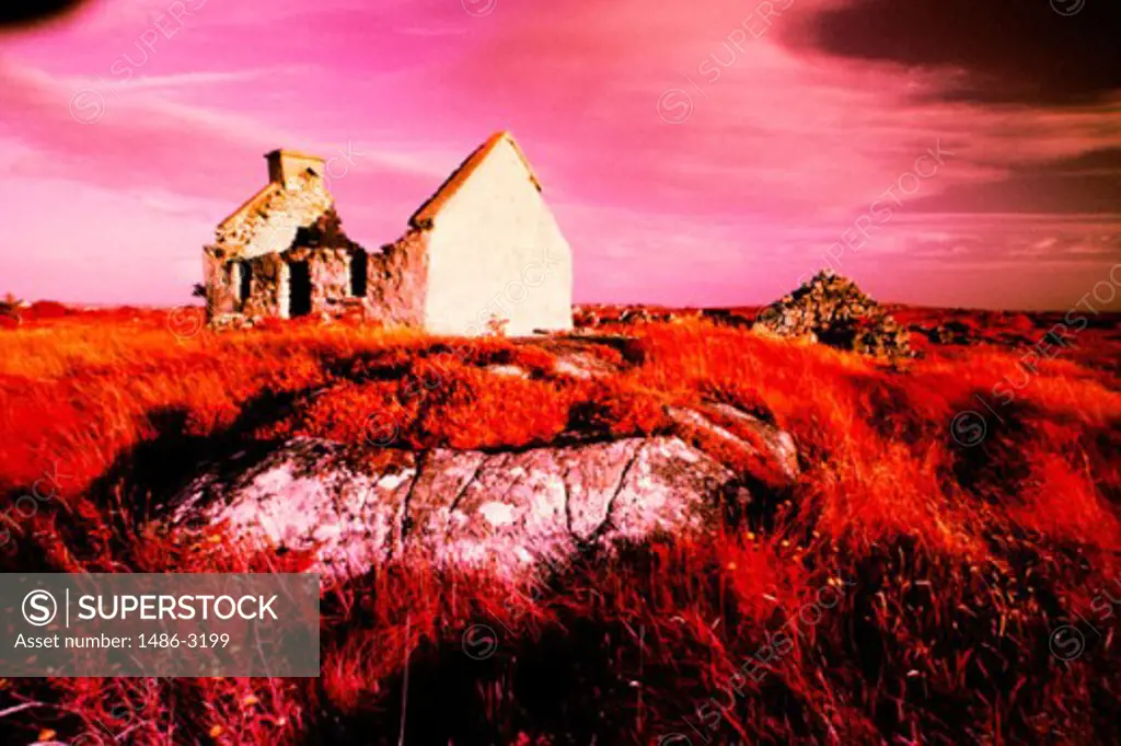 Old ruins of a house, Rossaveal, County Galway, Ireland