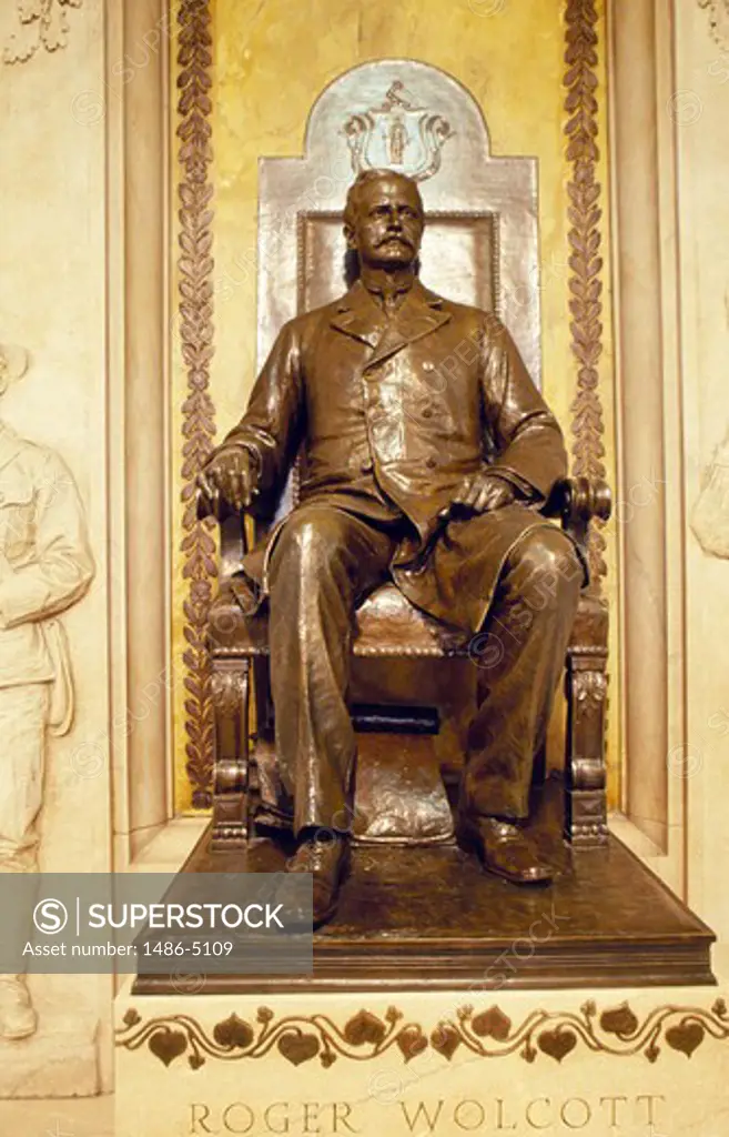 USA, Massachusetts, Boston, Roger Wolcott Statue, front view