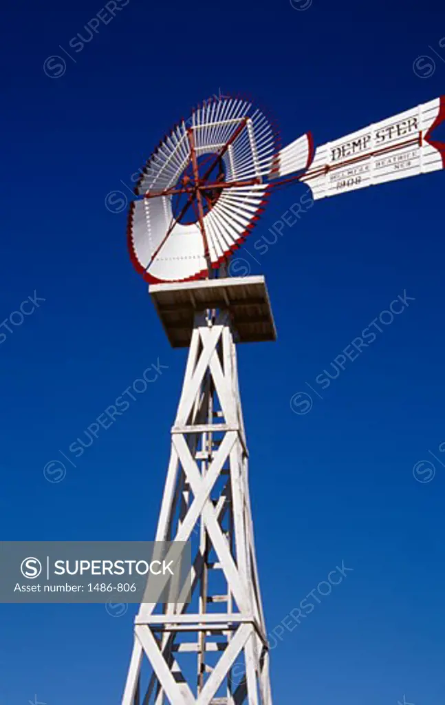 Low angle view of a windmill, American Wind Power Center, Lubbock, Texas, USA