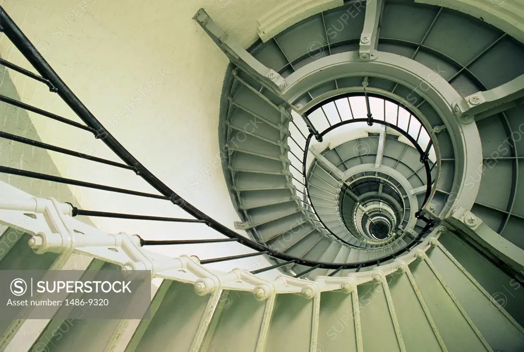 Spiral staircase, Ponce de Leon Inlet Lighthouse, Ponce Inlet, Florida, USA