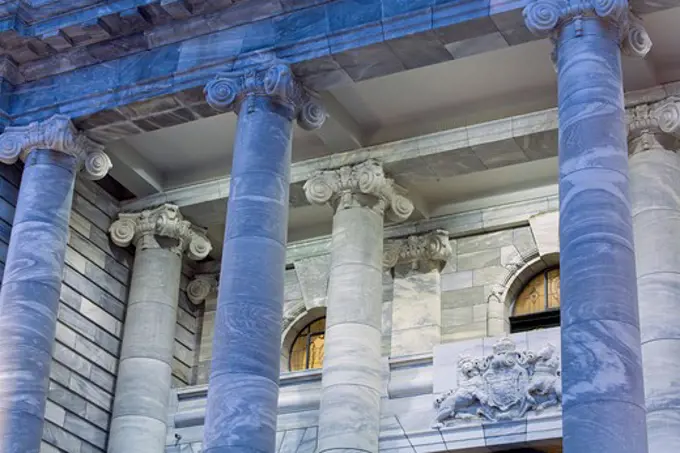 Architectural details of the Parliament Building, Wellington, North Island, New Zealand