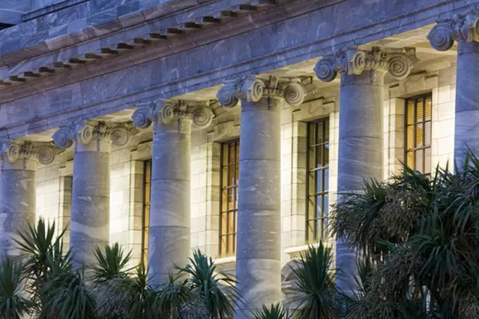 Facade of a government building, Parliament Building, Wellington, North Island, New Zealand