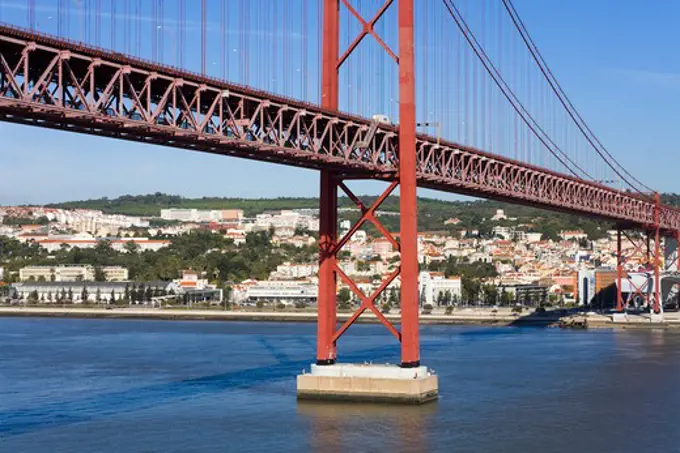 25th of April Bridge over the Tejo River, Lisbon, Portugal, Europe