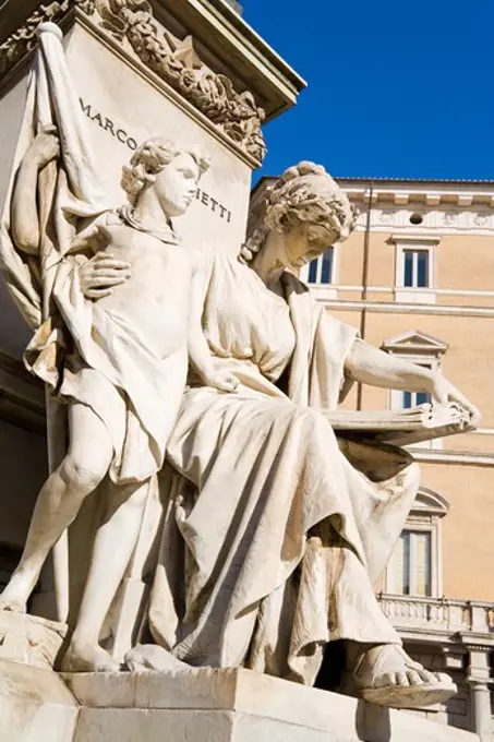 Statue of Marco Minghetti & Museum of Rome, City of Rome, Italy, Europe