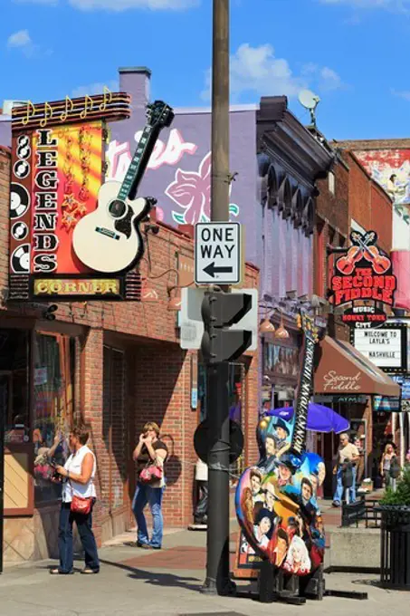 View of the Broadway Street, Nashville, Tennessee, USA