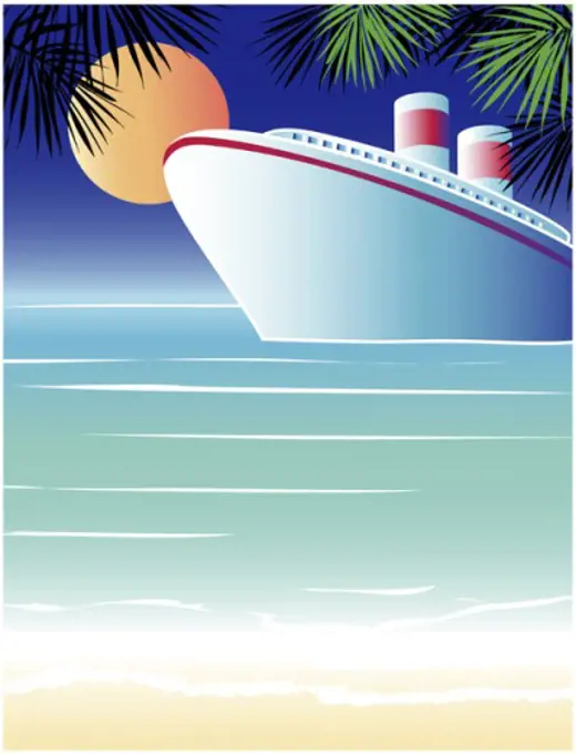 Tropical Cruise Ship 2003 Linda Braucht (20th C. American) Computer graphics 