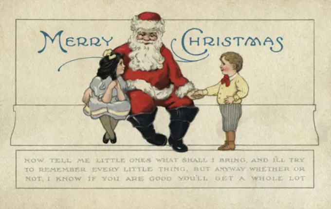 Merry Christmas: Now Tell Me Little Ones, What Shall I Bring... Postcard Private Collection