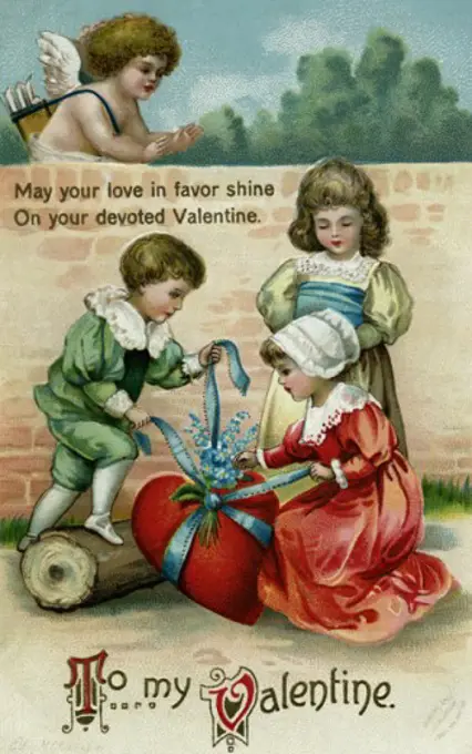 May Your Love In Favor Shine On Your Devoted Valentine..  Postcard Private Collection