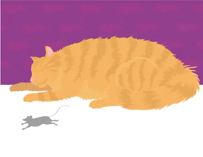 Yellow Tabby 1, Linda Braucht (20th Century/American), Computer Graphics