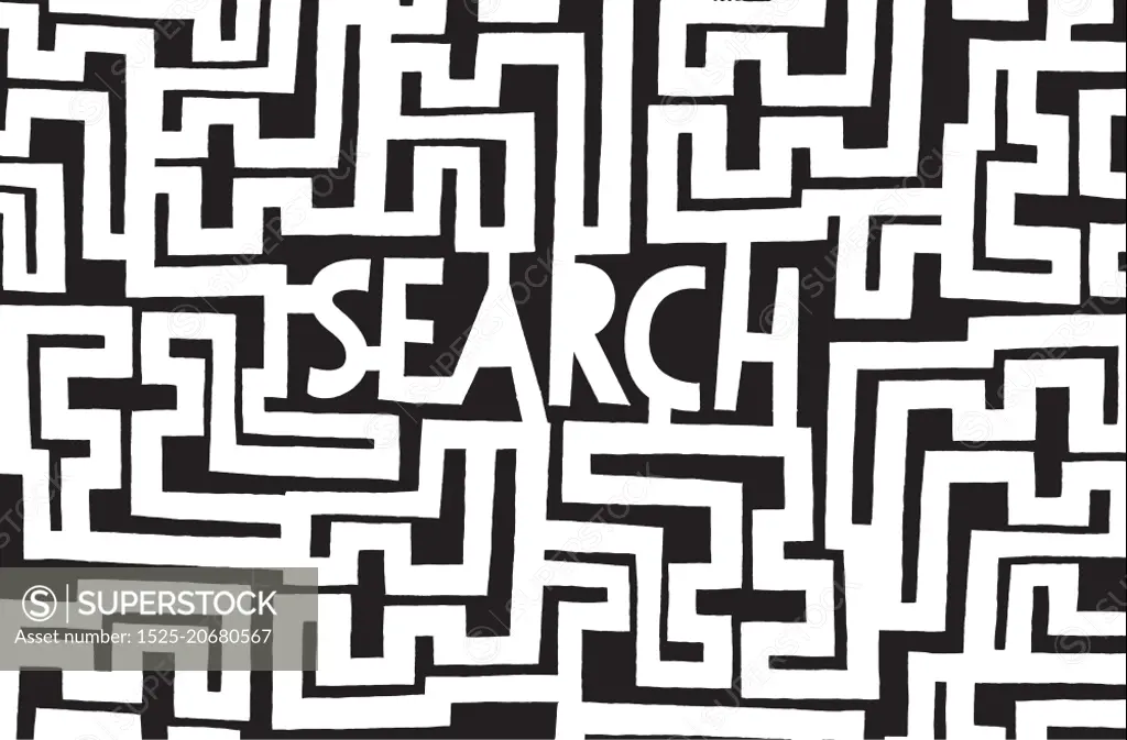 Cartoon illustration of search word as a complex concept