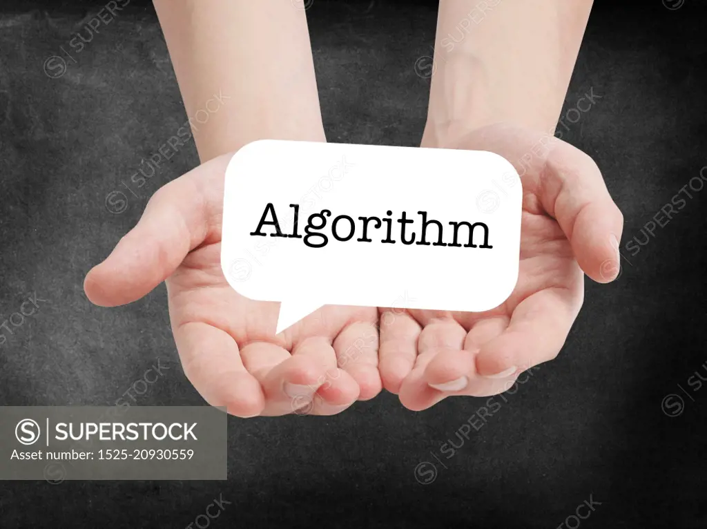 Algorithm written on a speechbubble