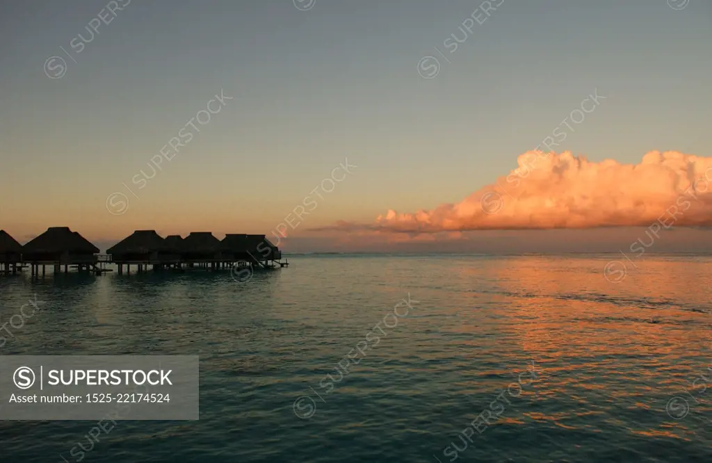 Panoramic view of the sea, Moorea, Tahiti, French Polynesia, South Pacific