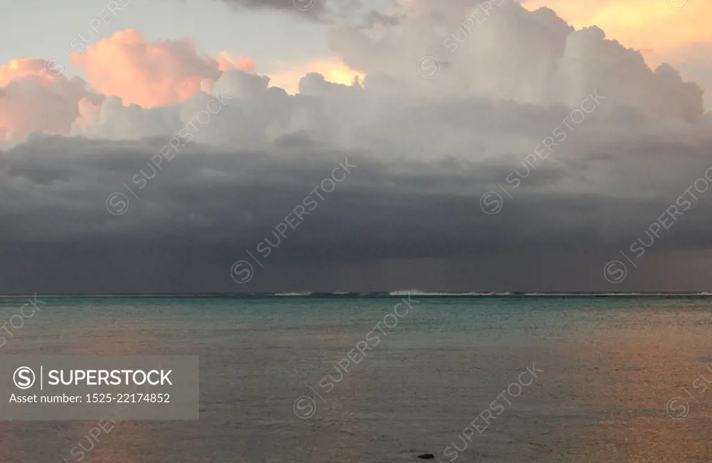 Panoramic view of the ocean, Moorea, Tahiti, French Polynesia, South Pacific