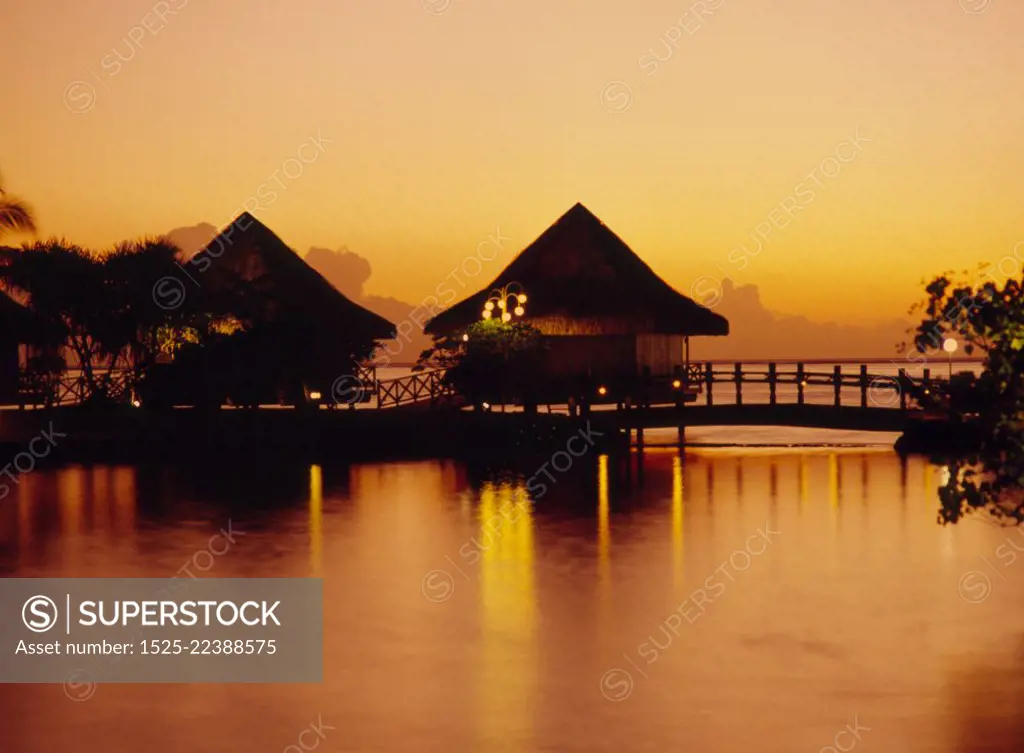 Overwater Bungalows in Tahiti