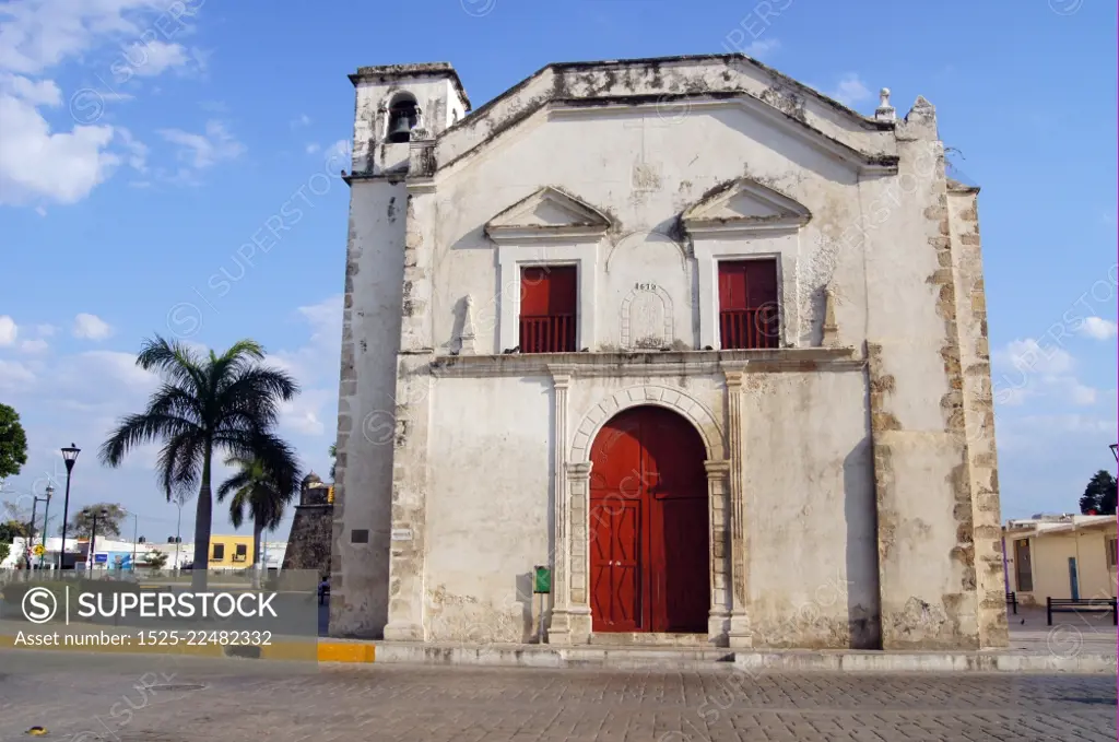 Old church in Campeche, Yucatan, Mexico                 