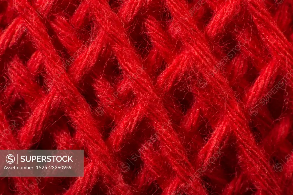 Red yarn close up background