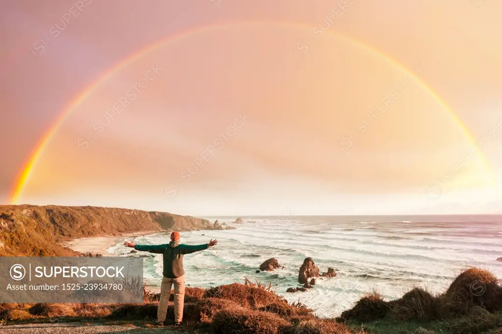 Beautiful landscapes it the Ocean Beach, New Zealand. Inspiring natural and travel background