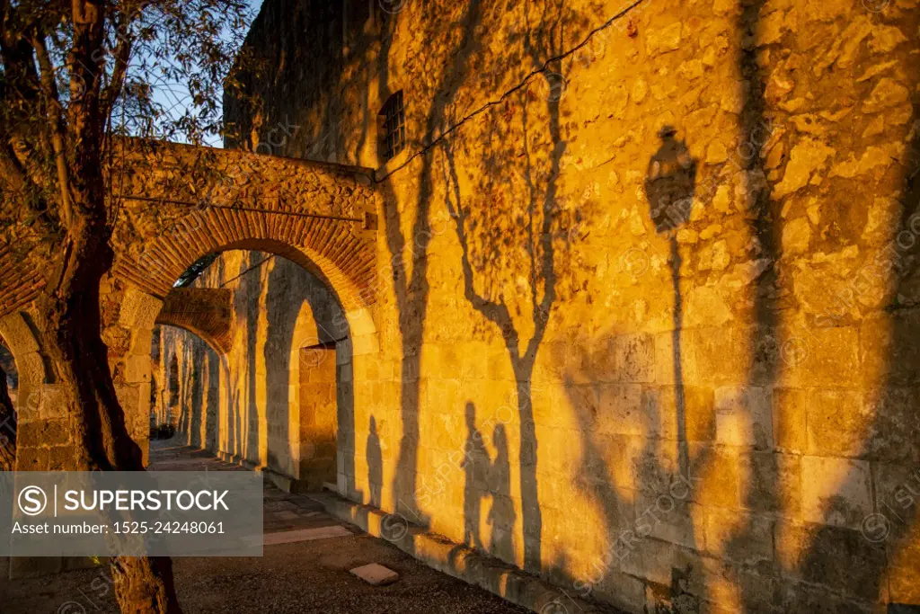 the Castelo de Sao Jorge in Alfama in the City of Lisbon in Portugal.  Portugal, Lisbon, October, 2021