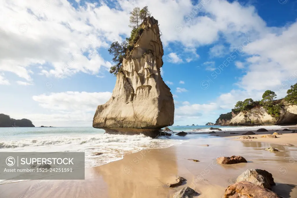 Beautiful landscapes it the Ocean Beach, New Zealand. Inspiring natural and travel background