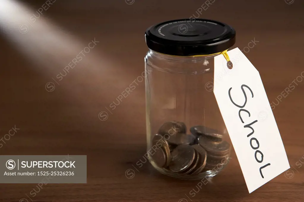 Coins in a jam jar