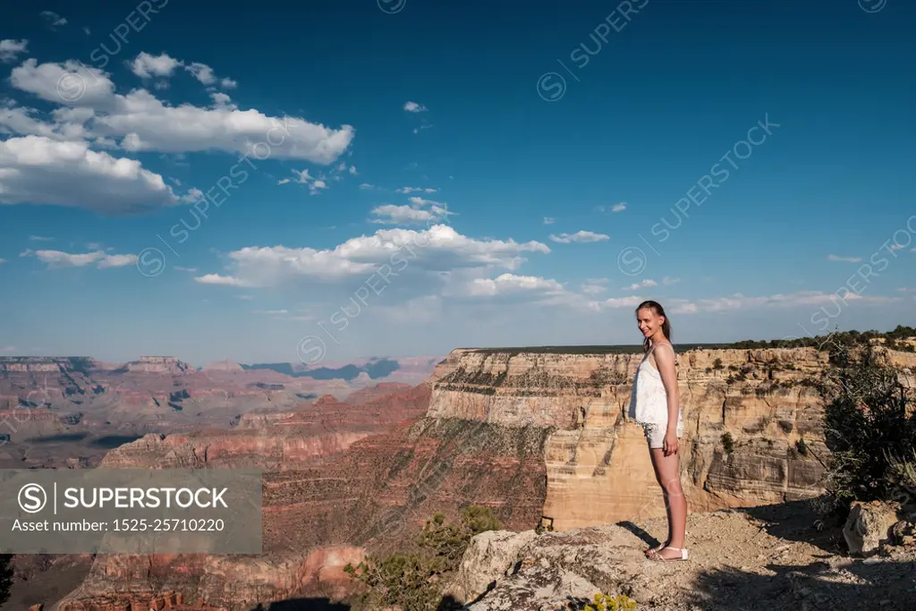 Tourist at Grand Canyon, Arizona, USA