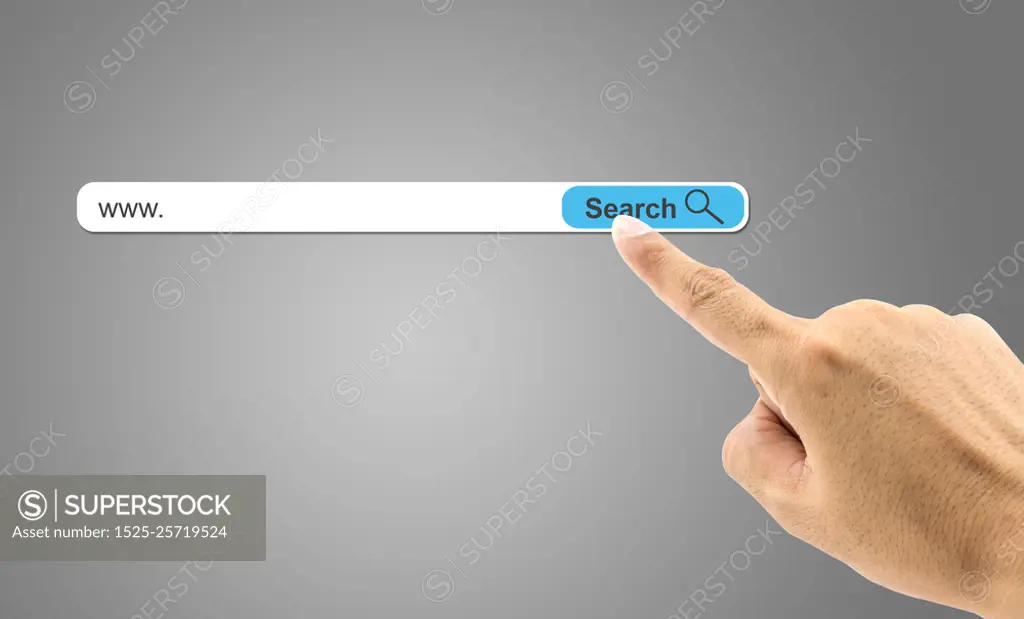 Finger clicking a search button