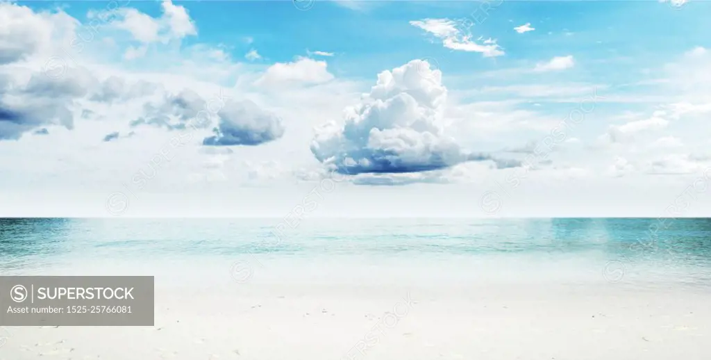 Tropical beach and sea. Tropical beach and sea. Sky and clouds. Tropical beach and sea