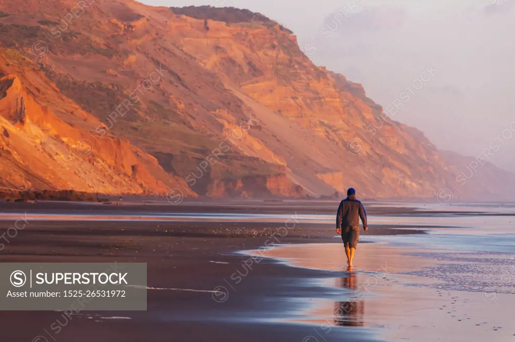 Beautiful landscapes it the Ocean Beach, New Zealand. Inspiring natural and travel background