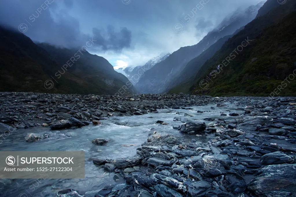 beautiful scenic of franz josef glacier national park southland new zealand most popular traveling destination