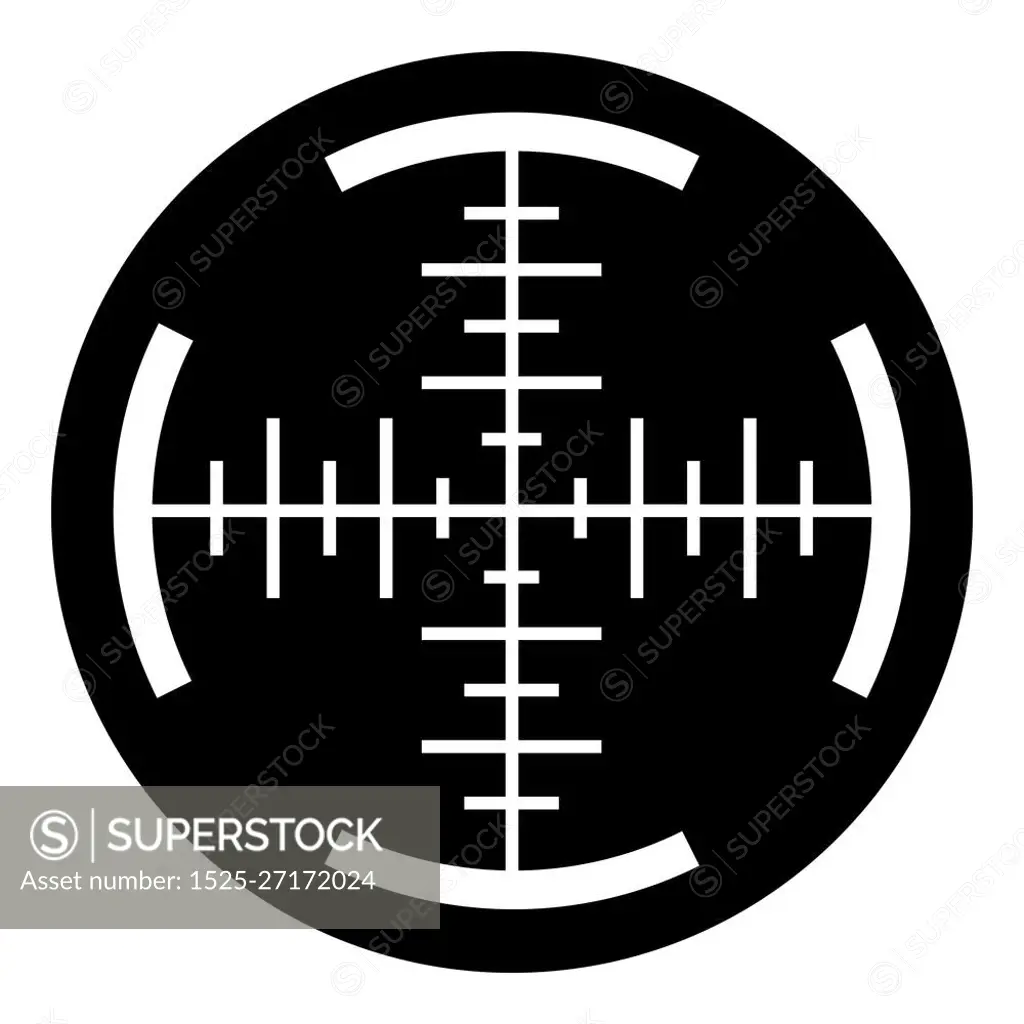 Sniper crosshair icon. Simple illustration of sniper crosshair vector icon for web design isolated on white background. Sniper crosshair icon, simple style