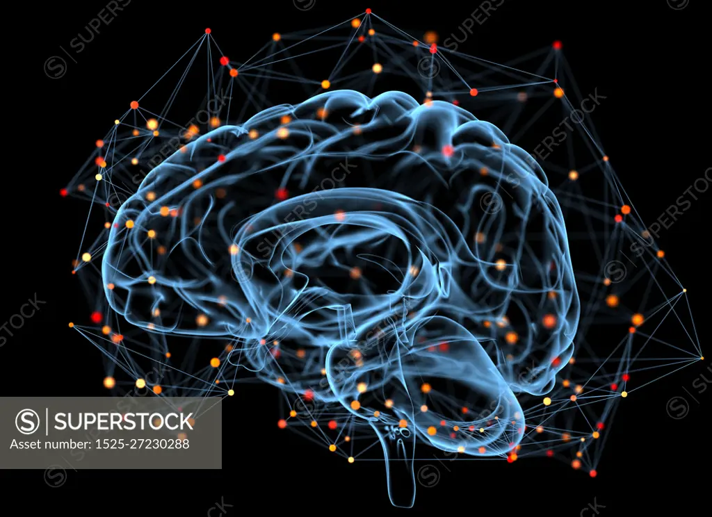 Machine learning and artificial intelligence concept. 3D illustration. Machine learning and artificial intelligence concept