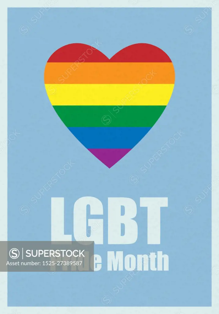 Rainbow colors Gay Pride concept. LGBT Pride Month in June. Lesbian Gay Bisexual Transgender.Human rights and tolerance Poster