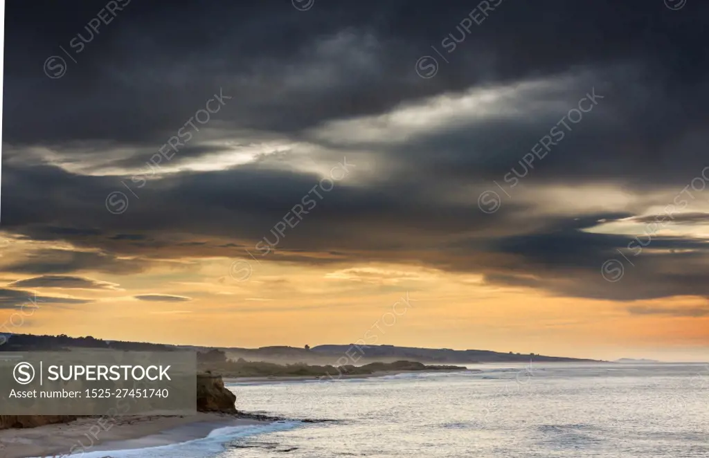 Beautiful landscapes it the Ocean Beach, New Zealand. Inspiring natural and travel background