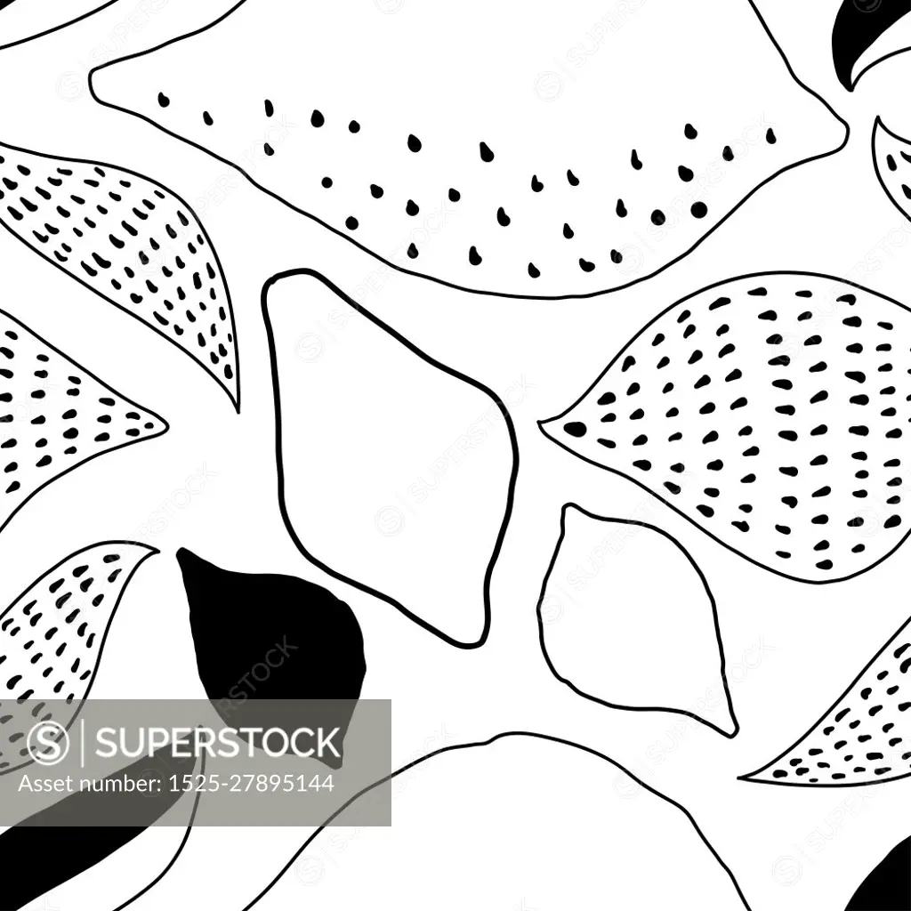 Vector tropical seamless Pattern with lemons. Scandinavian style. Summer desugn