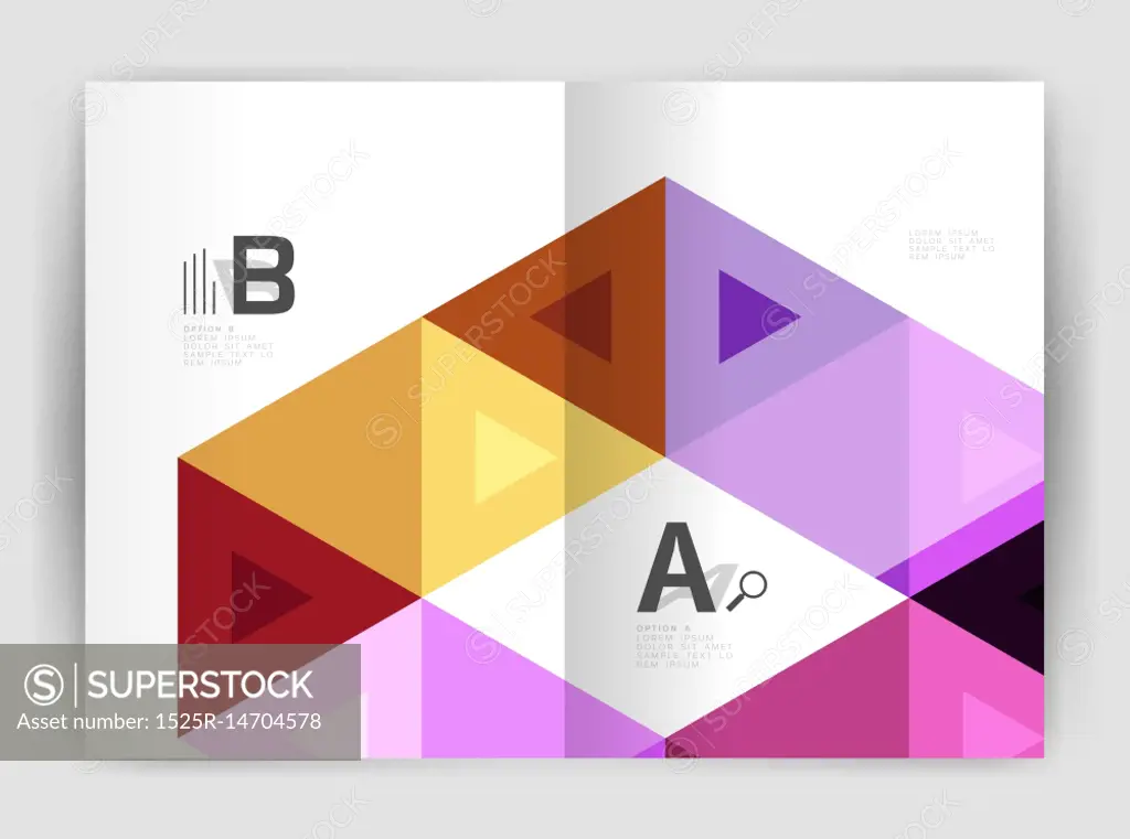 Vector triangle print template. Vector triangle print template