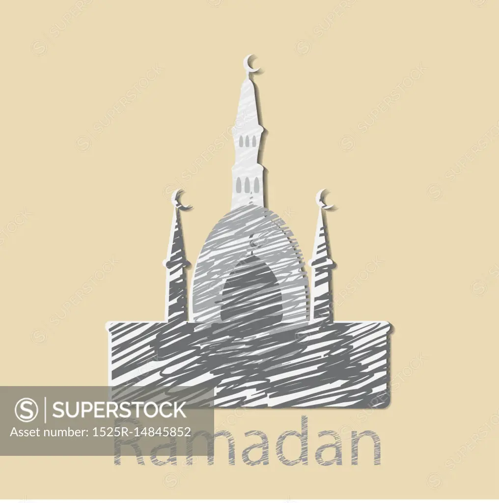 Ramadan celebration vintage engraved illustration