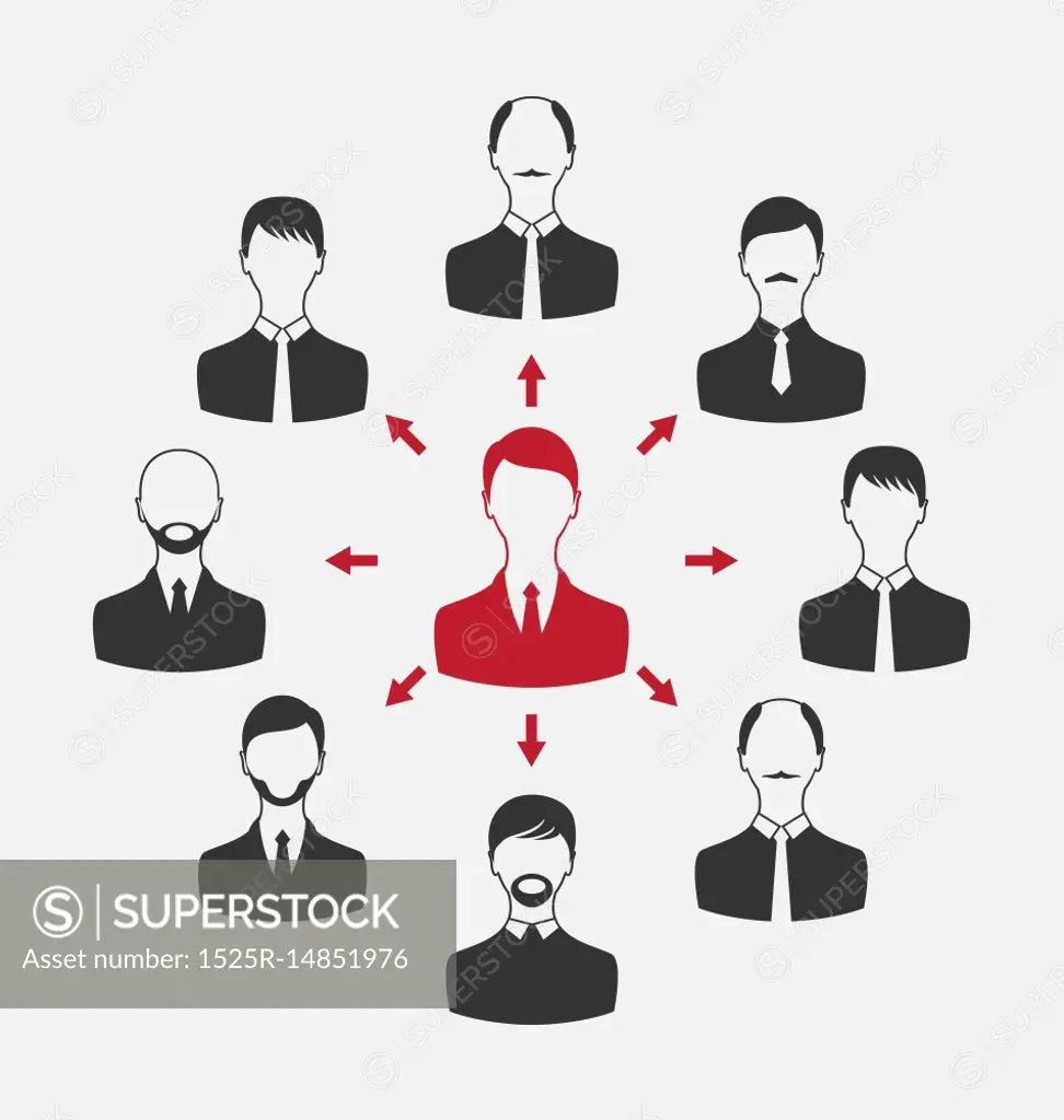 Illustration concept of leadership, community business people - vector