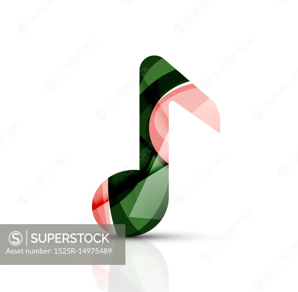 Music note logo. Music note logo. Vector illustration - SuperStock