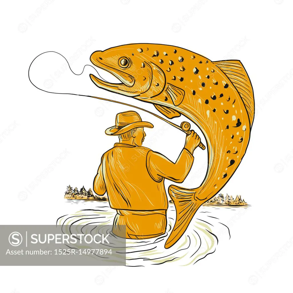 Trout fishing fly isolated hi-res stock photography and images
