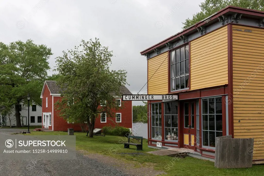 Houses in village, Sherbrooke, Nova Scotia, Canada